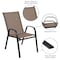 Flash Furniture 5PC Patio Set-31.5RD Glass Table, 4 Brown Chairs TLH-0702303C-BN-GG - alternate 3